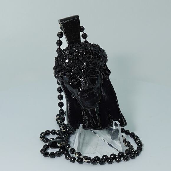 AG x Black Scale Black Jesus Piece Pendant Necklace - Picture 1 of 2